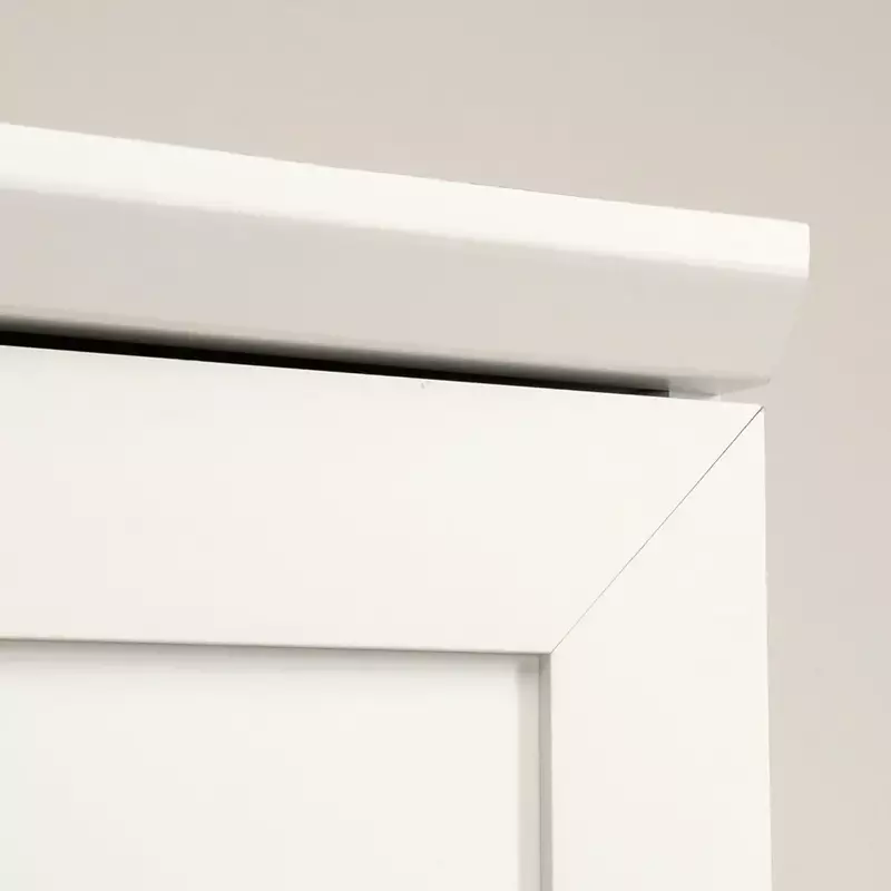 Przejściowe szafki do przechowywania W salonie, L: 23.31 "x W: 17.01" x H: 70.91 ", miękki biały wykończenie