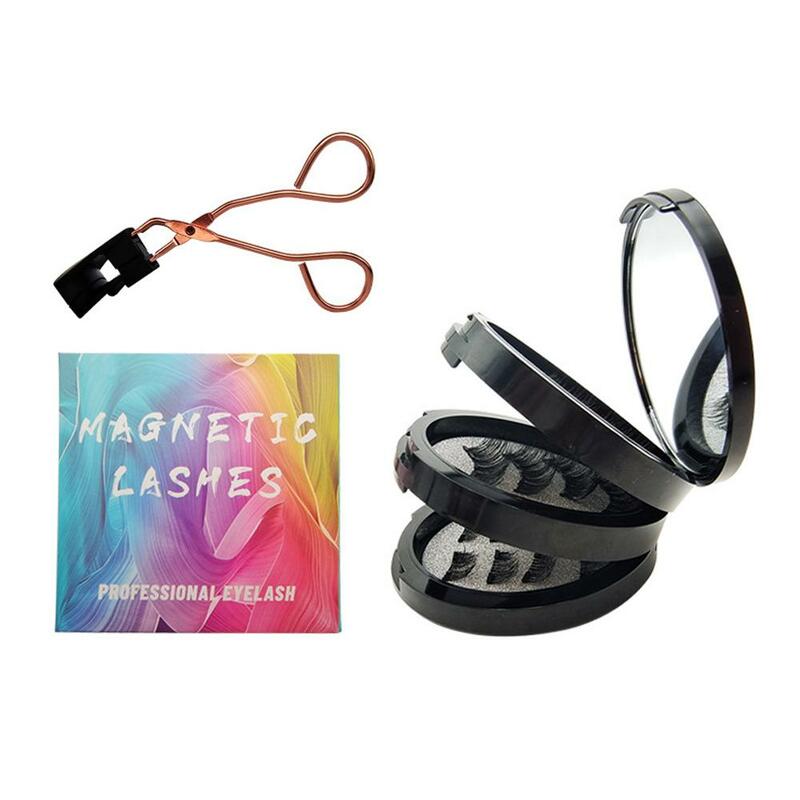 1 Set Magnetic Eyelashes Magnetic Magnetique Tweezer 3D Bulk Magnetique Mink Kit Wild Eyelashes Faux Waterproof Lashes T7N7