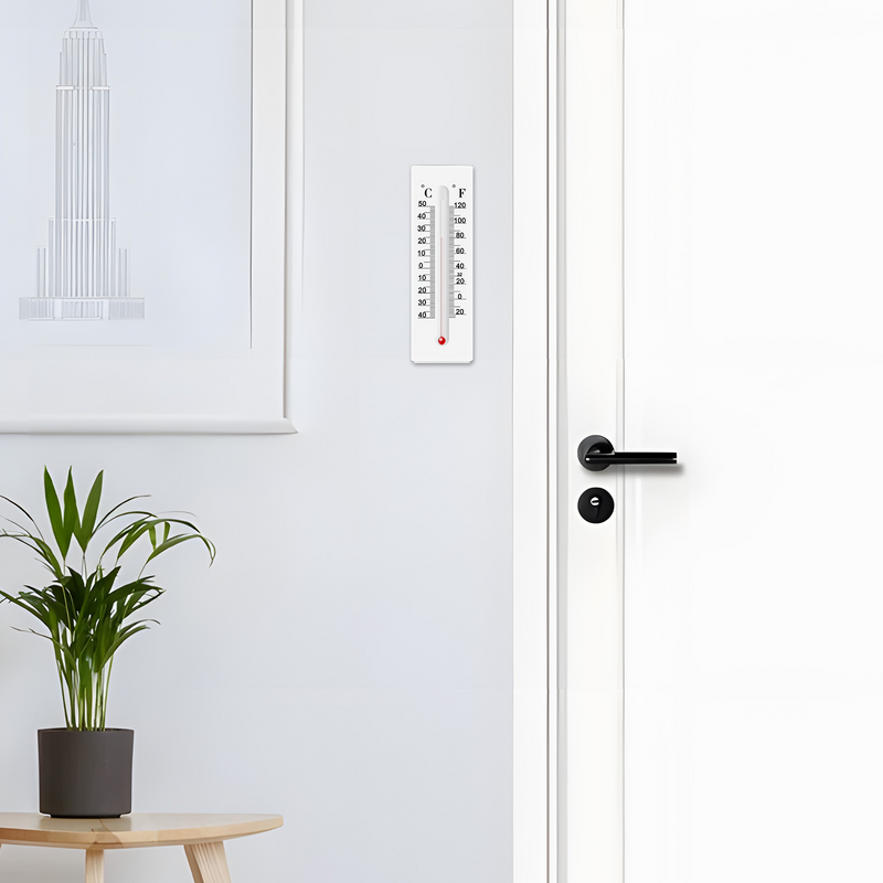 屋内および屋外用の縦型壁温度計,キーリング付き屋外温度計