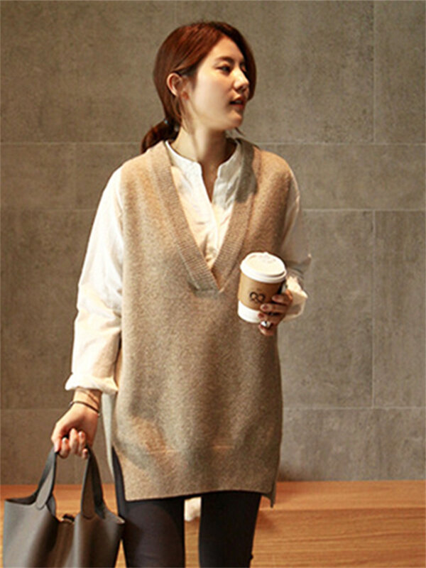 Пуловер женский, осенне-зимний, короткий, с V-образным вырезом