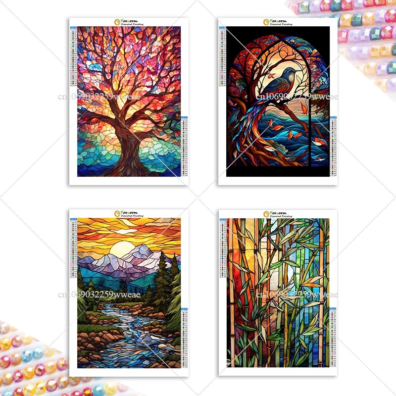 Colorful Landscape Diamond Mosaic and Jewelry Cross Stitch Delights Embroidery Diamond Art Featuring Colorful Landscape For Wall