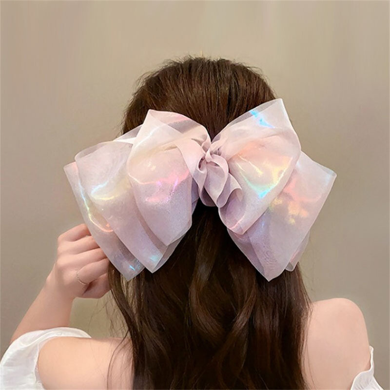 Заколка для волос многослойная из пряжи с бантом и изображением русалки принцессы бабочки модный головной убор корейские женские аксессуары для волос для девочек
