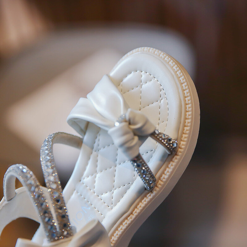 Nuovi sandali per ragazze scarpe estive per bambini femminili Littler e Big Kids Fashion strass fondo morbido antiscivolo taglia 23-36