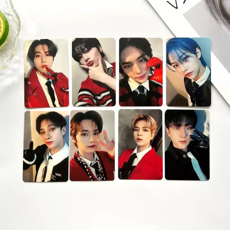 Tarjetas fotográficas de 5 estrellas de Kpop Boys Team Idols, tarjeta LOMO de doble cara, tarjetas postales de colección MAXIDENT para regalo de fanáticos, 8 piezas por juego