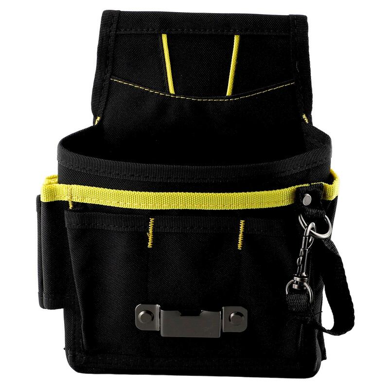 กระเป๋าเก็บเครื่องมือพร้อมกระเป๋า600D เข็มขัดผ้าอ๊อกซ์ฟอร์ดชุดช่างไฟฟ้าสีดำสำหรับไขควงประแจที่มีประโยชน์