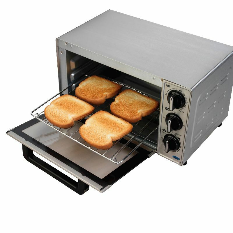 Stainless Steel Durability and Style: 4 Slice Toaster Oven