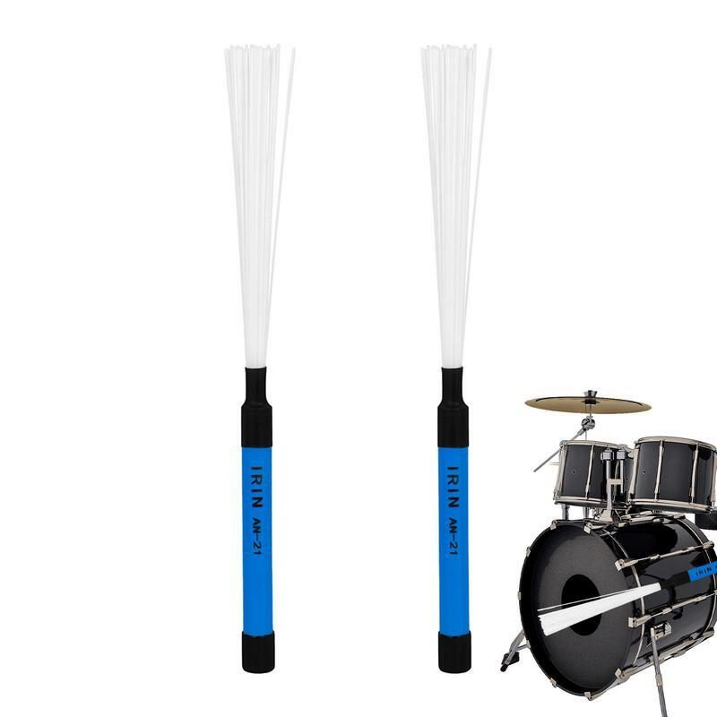 Set kuas Drum 2 buah kuas Drum untuk Jazz akustik tahan lama sikat perkusi dapat disesuaikan pemula dan Drum profesional