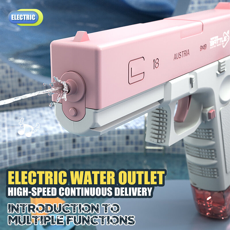 Pistola de agua eléctrica para niños, juguete con ráfagas de alta presión, carga fuerte, energía de agua, pulverización automática de agua, pistolas de juguete para niños