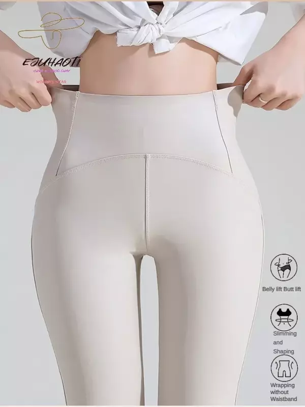 Damskie jesienne seksowne Pu skórzane legginsy damskie zimowe spodnie z wysokim stanem dziewczęce wielobarwne rajstopy miękkie cienkie spodnie polarowe