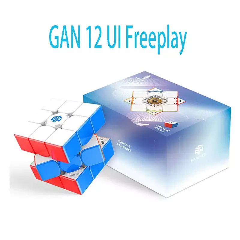 Gan 12 Ui FreePlay 3x3 magnetik kubus ajaib cepat tanpa stiker mainan Fidget profesional Puzzle Cubo Magico Gan 12 Ui permainan gratis