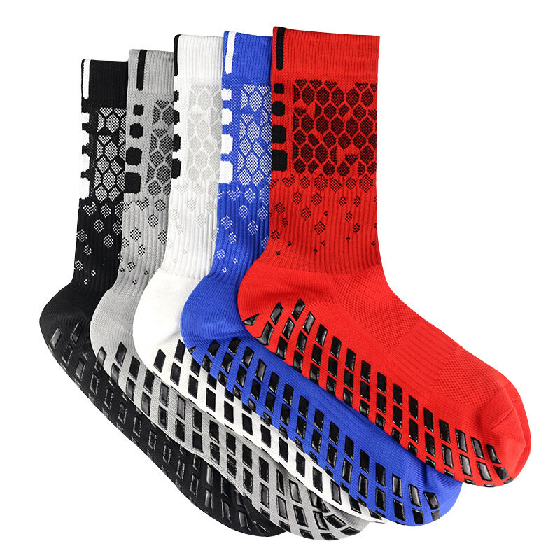 Neue Waben muster Sport atmungsaktive Fußball Socken Männer Frauen Pfeil Silikon rutsch feste Griff Fußball Socken