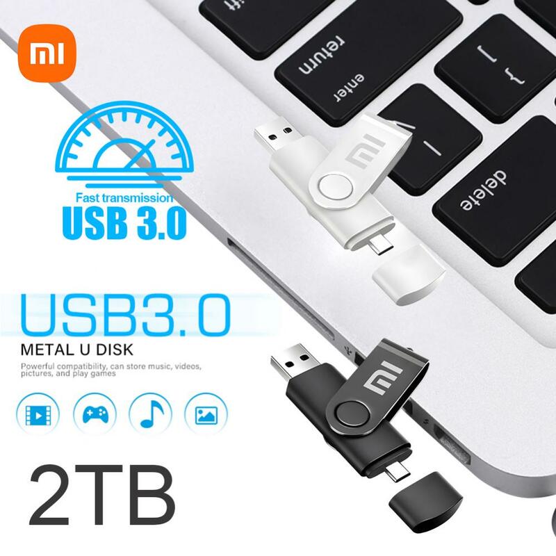 Новые флэш-накопители Xiaomi 2 ТБ USB 3,2, высокоскоростная переносная металлическая Флэшка, USB-интерфейс Type-C, флэш-диск, водонепроницаемая флешка