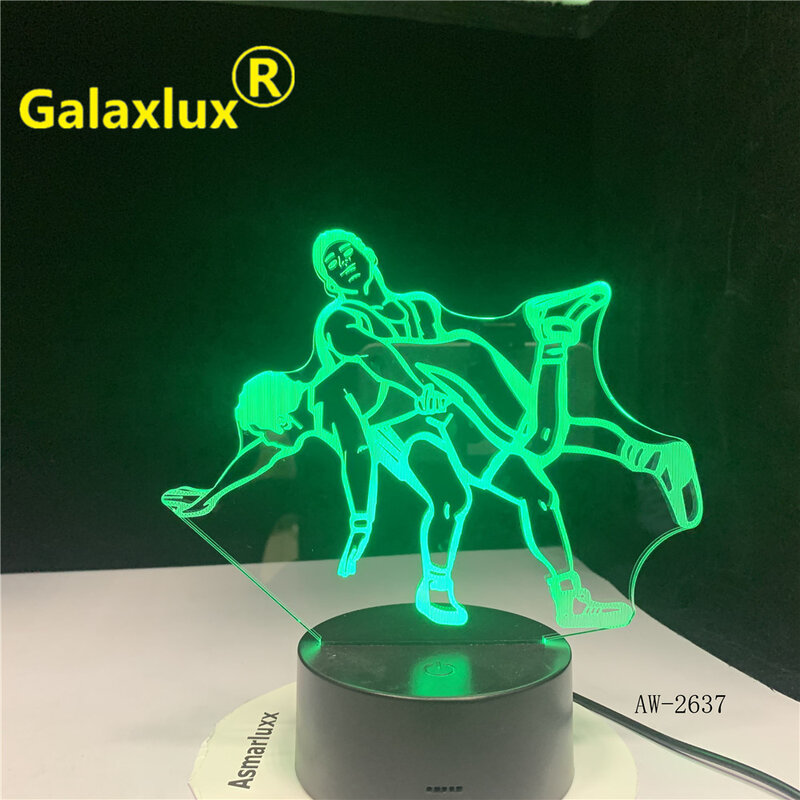 3D LED โคมไฟมวยปล้ำ Judo โคมไฟกลางคืน USB Creative วันหยุดของขวัญ LED สำหรับ Office Home Living Room decor 2637
