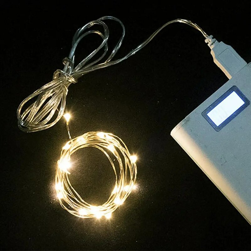 LED銅線チェーンライト,妖精,クリスマスパーティーや結婚式の装飾用,照明付き,20ライト