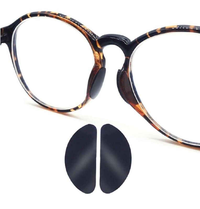 Adesivos de silicone nariz almofadas para óculos, antiderrapantes nariz almofadas, preto claro fina nosepads para óculos e óculos de sol, novo, 5 pares, 20 pares