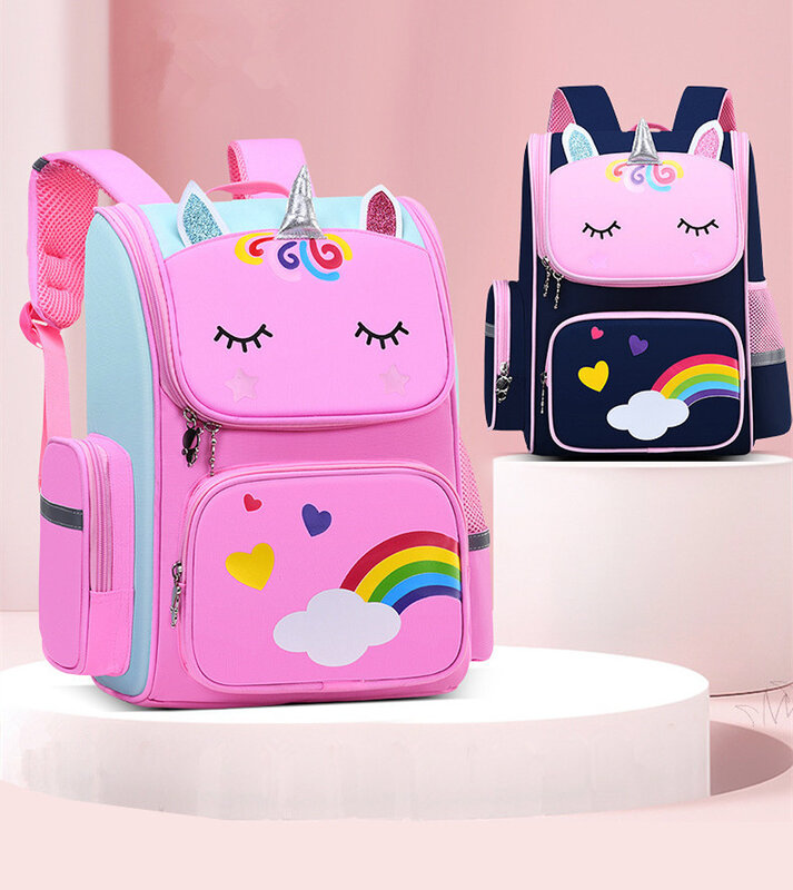 children school backpack cute cartoon bags for girls luminous pink book bag primary student