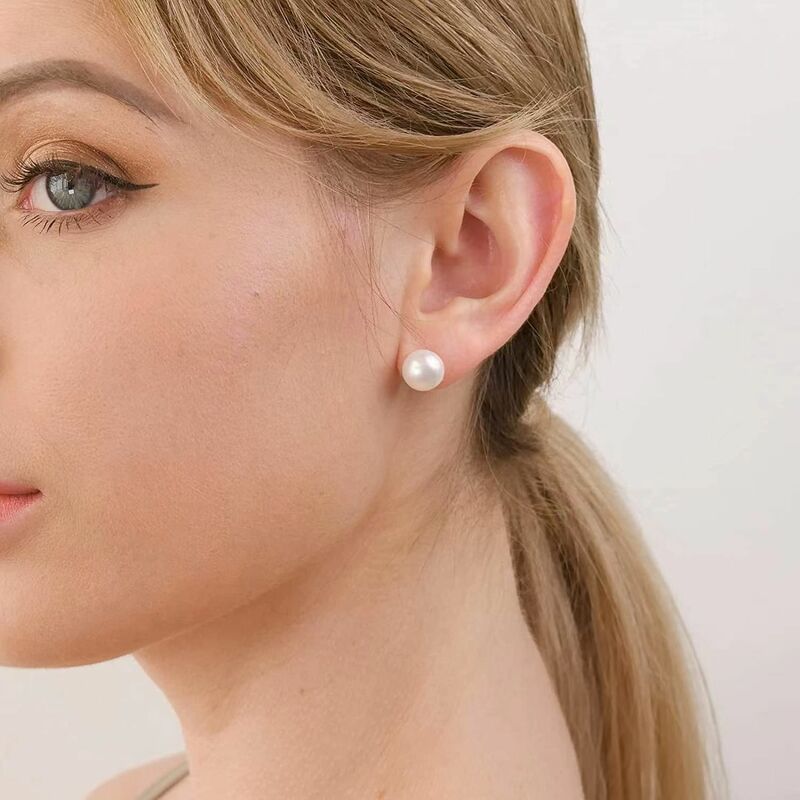 Natuurlijke Zoetwater Parel Oorbellen Echte 925 Sterling Sliver Earring Gekweekte Witte Parel Voor Vrouwen Oorbel Sieraden Groothandel