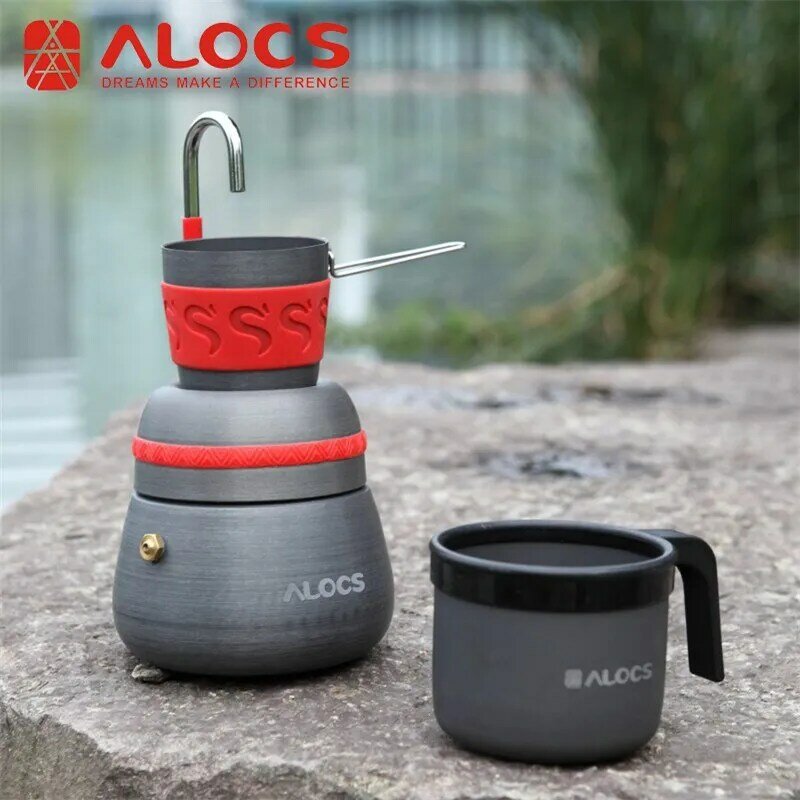 Aluminum Alloy Coffee Stove ALOCS CW-EM01 Outdoor Home Coffee Pot Mocha Siphon Pot Set Self-drive Hiking Outdoor Coffee Brewing
