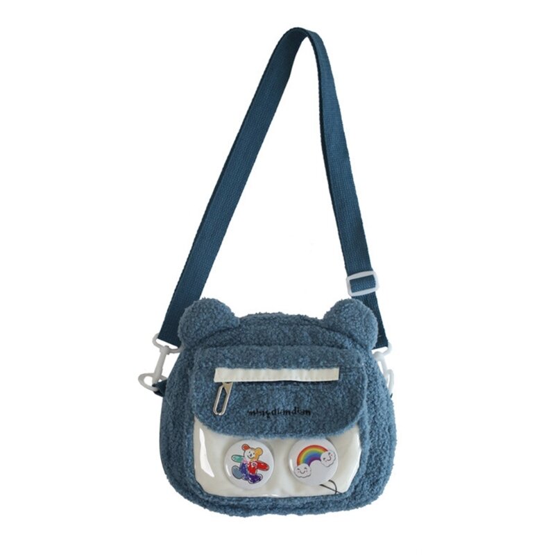 Women Letter Shoulder Bag Girl Plush Crossbody Bag-Fluffy Satchel-Messenger Bags