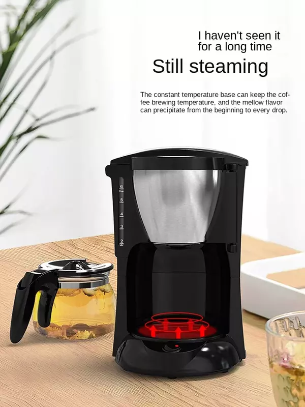 American Drip Coffee Machine elettrodomestici da cucina macchina da caffè gocciolante Automatic Brew Tea Powder Milk Ceramic Double Cup Sonifer