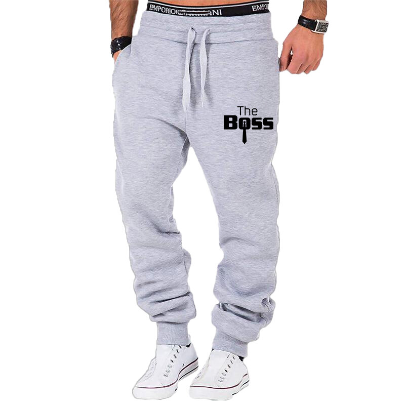 Pantalones deportivos de Fitness para hombre, pantalón informal con estampado de jefe, suave, talla grande S ~ 4XL, novedad