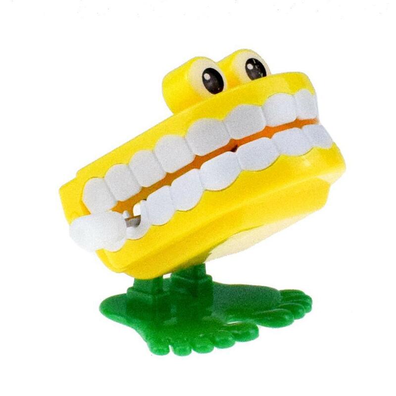 1 szt. Mechaniczna zabawka do nakręcania zębów halloweenowa dekoracja do biegania i skoku w zegarku z zębami do chodzenia wiosenne zabawki O0V5