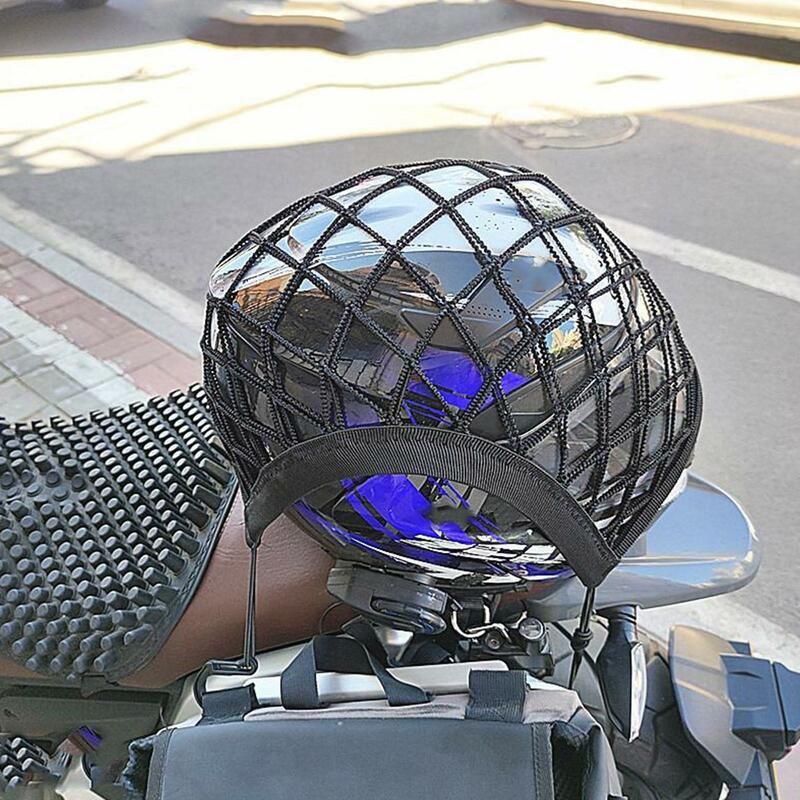 Red de carga para almacenamiento de casco de motocicleta, alta elasticidad, doble capa, cuerda elástica, correa de equipaje, organizador de estante para motocicleta, 25x30cm