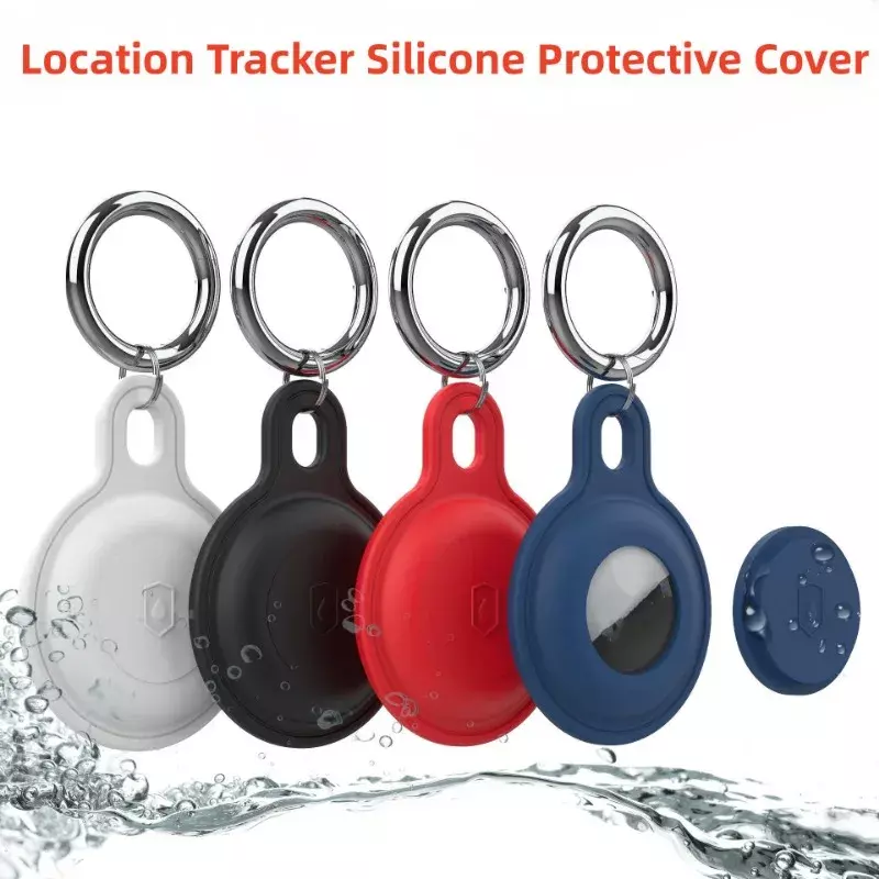 LLavero de silicona para Apple Airtags, funda protectora, soporte impermeable de 360 °, accesorios para rastreador