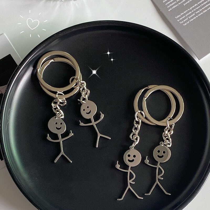STORCoussins Middle Finger Couple Keychain, Ins Personality, Cute, Funny Student Bag Pendant, Intéressant, Match People