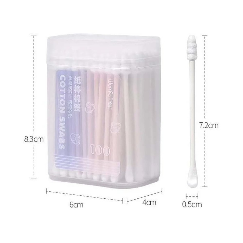 100Pcs/set Double Head Cotton Swab Women Makeup Cotton Buds Tip for Sticks Nose Ears Cleaning Care Tools