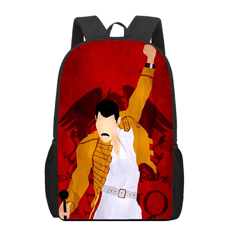 Queen Band Freddie Mercury tas sekolah motif 3D untuk anak laki-laki perempuan remaja ransel anak-anak unik tas buku tas buku siswa