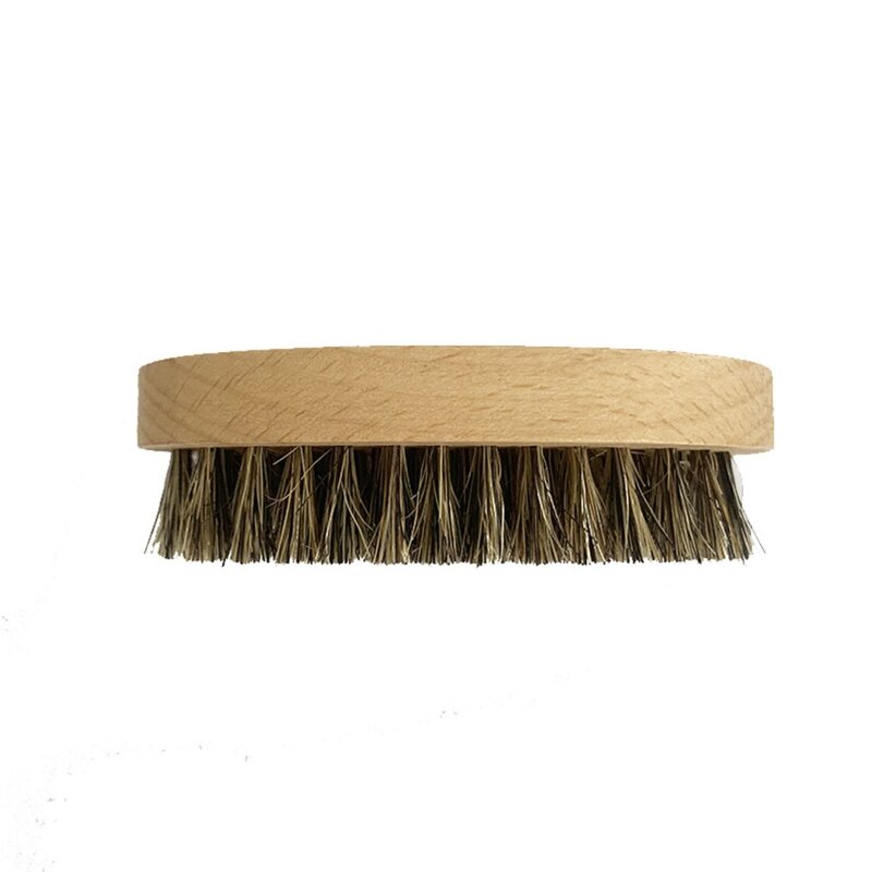 Овальная деревянная ручка, щетина кабана, щетка для бороды, массажная расческа для мужчин, инструмент для ухода за бородой