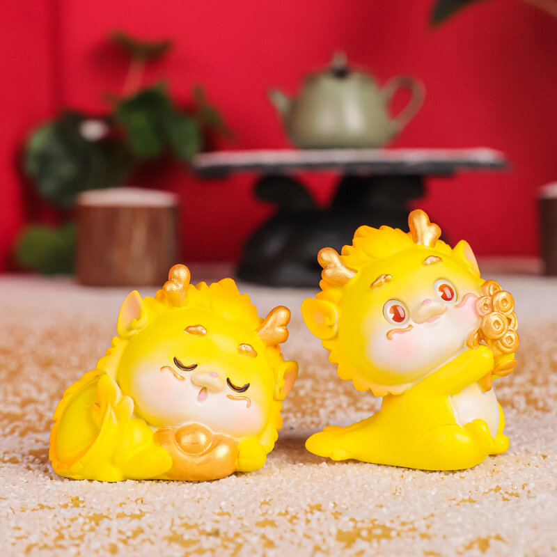 Micro paysage chinois pour le nouvel an, petit dragon mignon, beurre chic, accessoires faits à la main, année du zodiaque chinois, 2024
