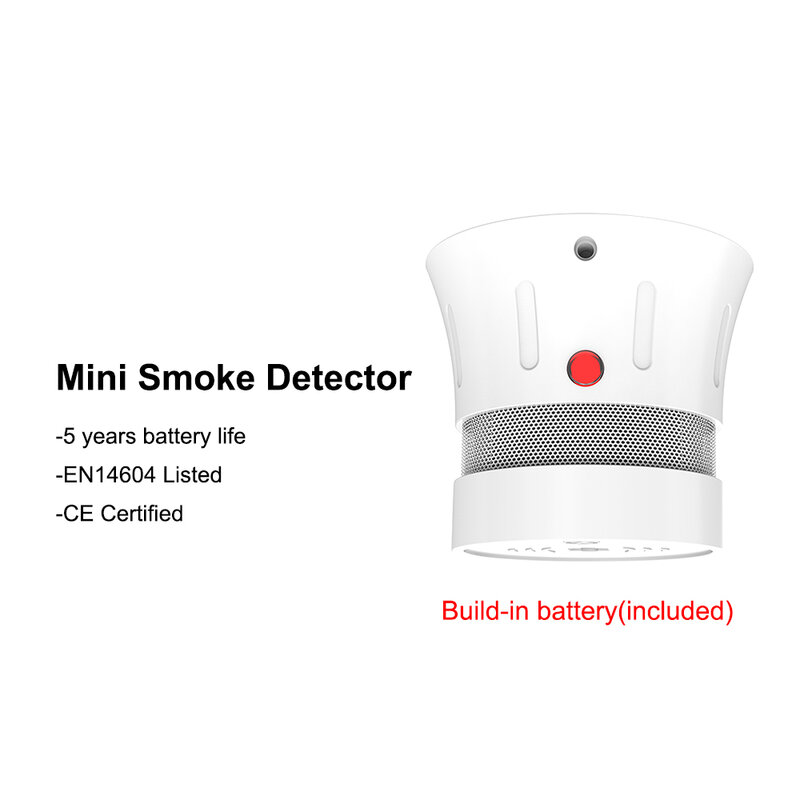 CPVAN Detector de humo para seguridad del hogar, Sensor de alarma de humo independiente, 85dB, sistema de protección de seguridad, batería de 5 años