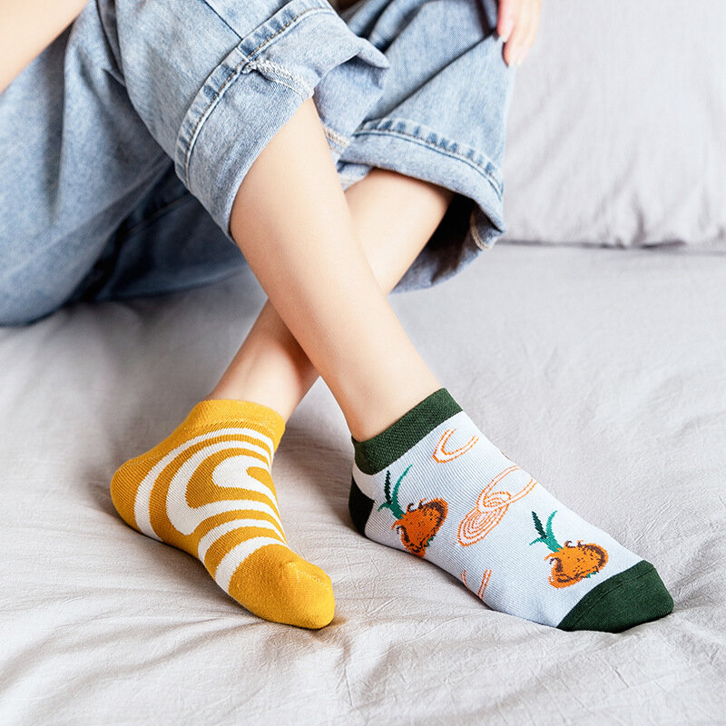 Autumn New Products Ladies Trendy Women's Socks Cotton Cartoon Personality Boat Socks Tide Socks