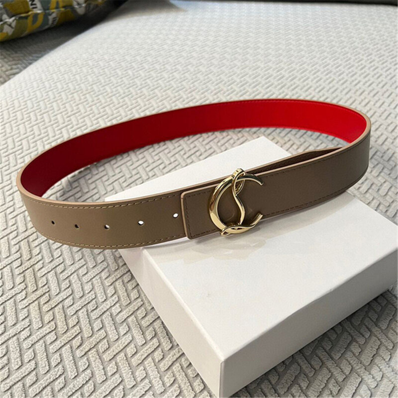 New Women Belt High Quality Metal Buckle Cowhide Belt Women Genuine Real Leather Wide 4 cm Strap for Jeans Dress Waistband