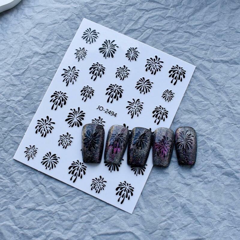 Nail Art Stickers Colorful Gradient Nail Art Decals Sparklers Holographic Design Long-lasting Stickers Fireflakes Nail Stickers