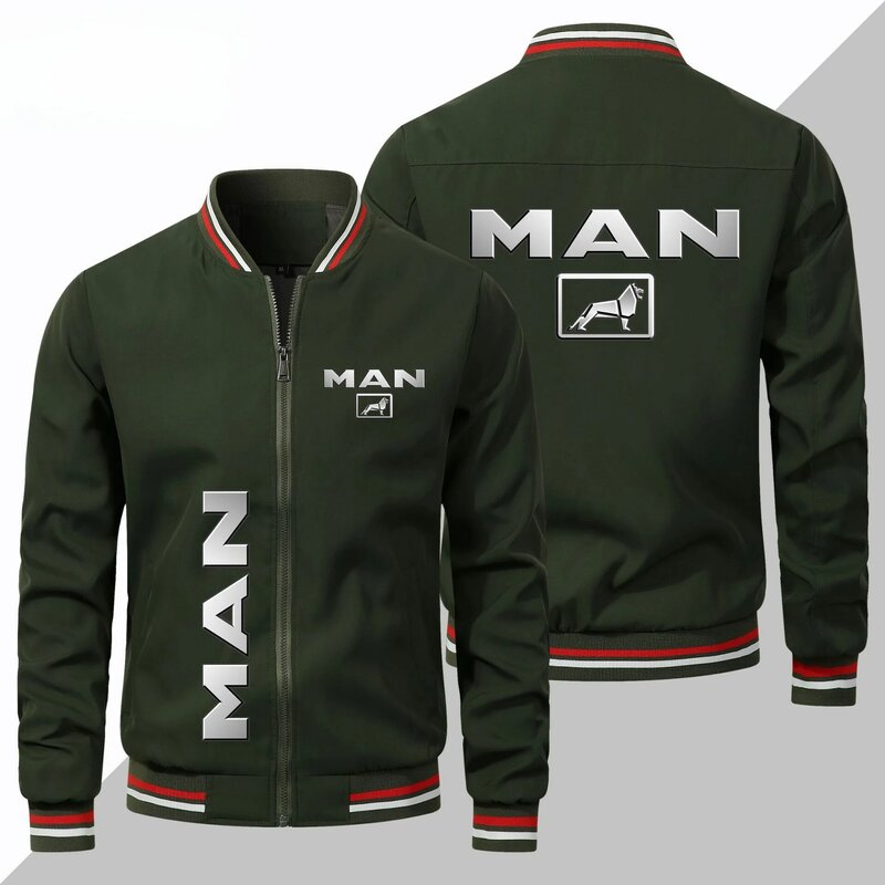 Ouma 스트리트 야외 트렌디 스포츠 남자 트럭 로고 재킷, 캐주얼 얇은 재킷