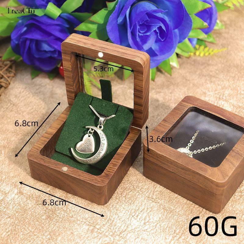 Wysokiej jakości czarny orzech solidny drewniane pudełko na biżuterię wysokiej jakości biżuteria kolczyki pudełko pudełko na pierścionek naszyjnik drewniany pudełko do przechowywania biżuterii