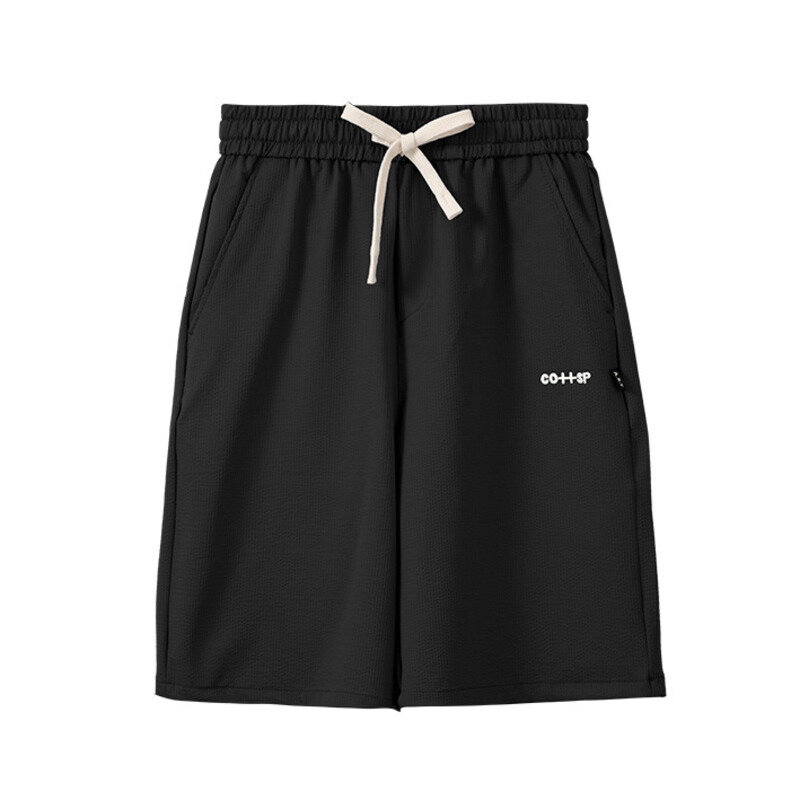 Повседневные спортивные шорты для мужчин, красивые уличные шорты в стиле хип-хоп с буквенной вышивкой и оборками, свободные широкие брюки Капри
