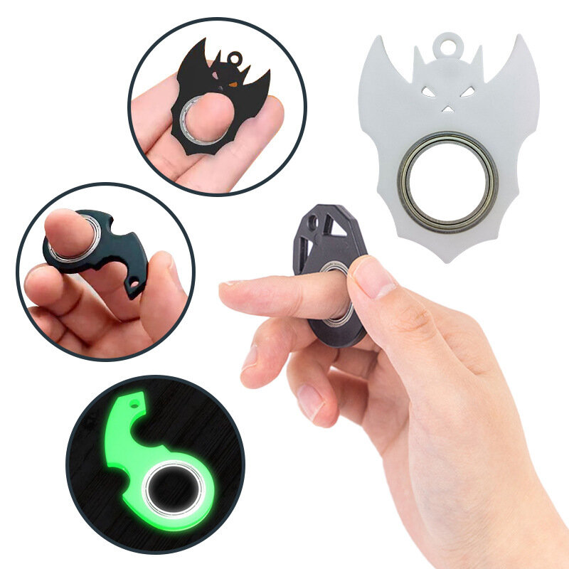 Fingertip Rotation Key Chains Decompression Spinner Anti-anxiety Bearing Lightning Hanging Key Rings for christmas birthday gift