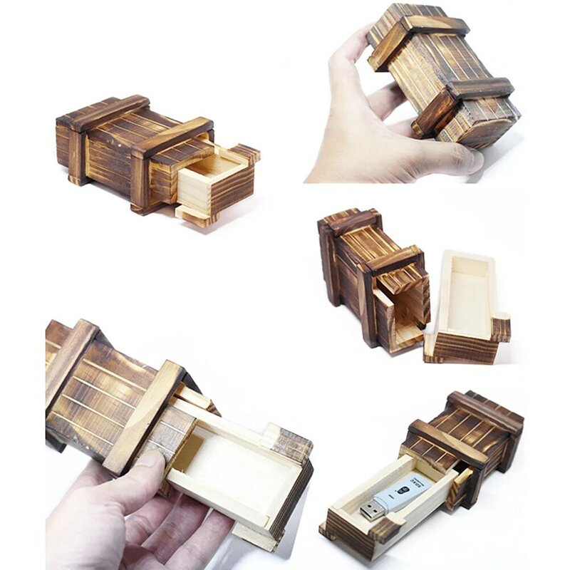 Caja de rompecabezas de madera para niños, juguetes educativos, caja de regalo única especial creativa