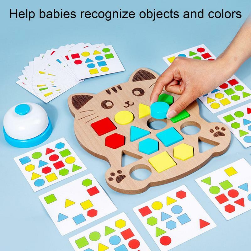 Shape Matching Game Color Sensory Educational Toy, Children Puzzles Geometric Shape Quick Matching Board for Kids Boys Girls