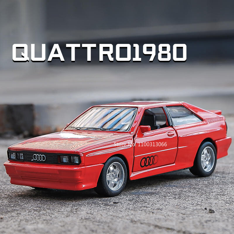 Coche de juguete de aleación de Metal para niños, 1:36 vehículo deportivo de escala, Audi Quattro 1980, Porsche 911 Turbo, BMW M3, regalos de cumpleaños