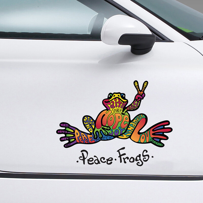 20*15cm Personality PVC Decal Hope Peace Frog Car Sticker On Motorcycle Laptop Decorative Accessories