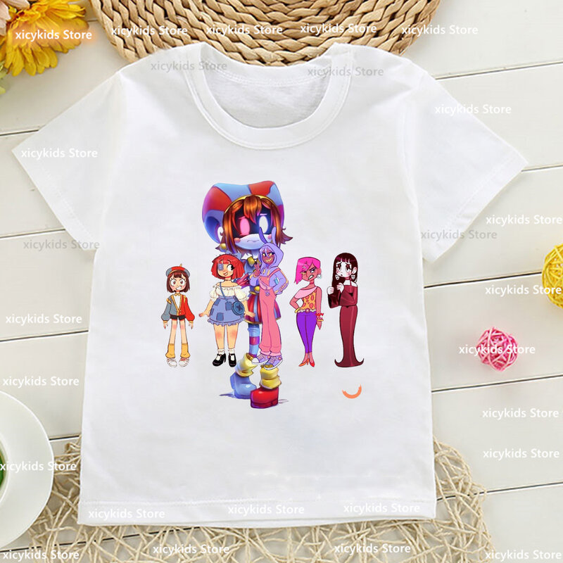 New Boy' t-shirts Video Game The Amazing Digital Circus Cartoon Print Girls' t-shirt Fashion Casual Boys Girls Unisex Clothes