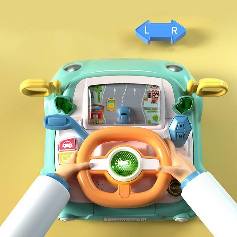 Steering Wheel Toys  Educational Simulation Stroller Steering Wheel Vocal Toys Pretend Play Driving Learning Toy Steering Wheel