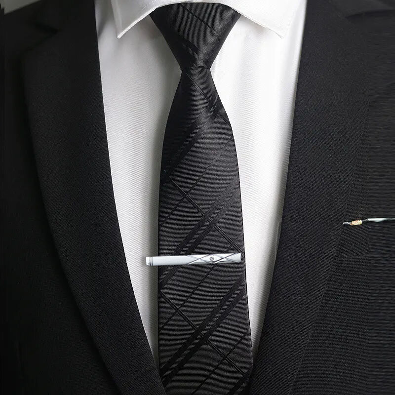 Clipe de metal cor prata para homens, fecho gravata de casamento, barra de cristal, acessórios masculinos, novo
