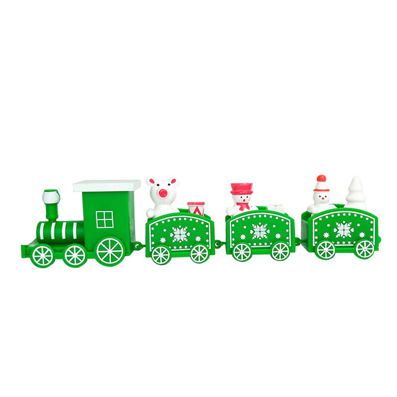 Ornamen kereta kayu Natal, dekorasi Selamat Natal untuk 2023 rumah hadiah anak-anak Noel Natal Navidad 2024 Tahun Baru