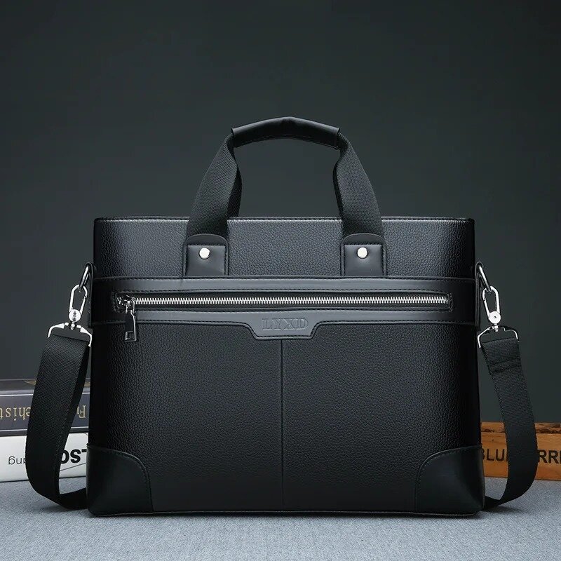 Деловой кожаный мужской портфель, модная мужская сумка, Мужская офисная сумка через плечо для ноутбука